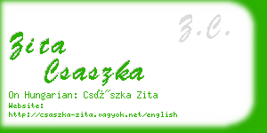 zita csaszka business card